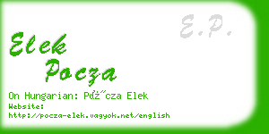 elek pocza business card